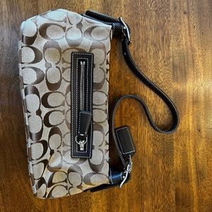 Espresso brown coach clutch bag